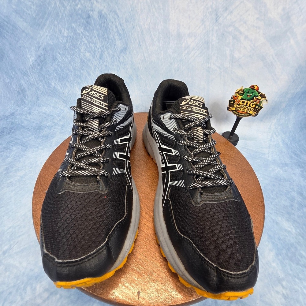 Asics Trail Scout 2 Mens Running Shoes Black Grey Yellow 1011B181 Size 8 - Picture 5 of 12